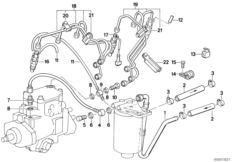 Dysze i przewody instalacji wtryskowej (13_1323) dla BMW 3' E30 324td 4-d ECE
