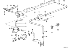 Zawory i przewody instalacji wtryskowej (13_0267) dla BMW 3' E30 320i 4-d ECE
