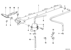 Zawory i przewody instalacji wtryskowej (13_1378) dla BMW 7' E32 730i Lim ECE