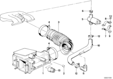 Przepływomierz powietrza (13_1330) dla BMW 3' E30 318i 4-d ECE