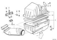 Tłumik szmerów ssania/wkład filtra (13_0314) dla BMW 7' E32 750iL Lim USA