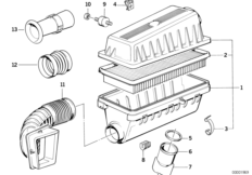 Tłumik szmerów ssania/wkład filtra (13_1384) dla BMW 7' E32 735iL Lim USA