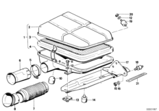 Tłumik szmerów ssania/wkład filtra (13_0322) dla BMW 5' E28 525i Lim ECE