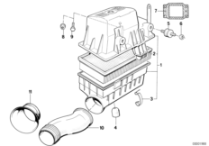 Tłumik szmerów ssania/wkład filtra (13_1334) dla BMW 3' E30 325e 4-d ECE