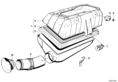 Tłumik szmerów ssania/wkład filtra (13_0325) dla BMW 5' E28 520i Lim ECE