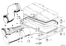 Tłumik szmerów ssania/wkład filtra (13_1097) dla BMW 5' E28 535i Lim JAP