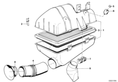 Tłumik szmerów ssania/wkład filtra (13_0332) dla BMW 3' E30 325i Tou ECE