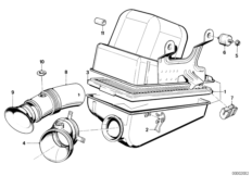 Tłumik szmerów ssania/wkład filtra (13_0572) dla BMW 3' E30 318i 2-d JAP