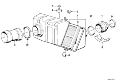 Tłumik szmerów ssania/wkład filtra (13_0573) dla BMW 3' E30 324td Tou ECE