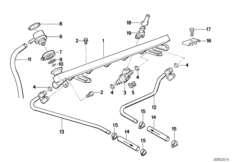 Zawory i przewody instalacji wtryskowej (13_0343) dla BMW 5' E34 M5 3.8 Lim ECE