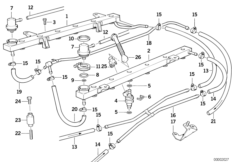 Zawory i przewody instalacji wtryskowej (13_1387) dla BMW 7' E32 750iL Lim USA