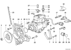 Pompa wtryskowa/kozioł łożyskowy-Diesel (13_1430) dla BMW 5' E34 525td Tou ECE
