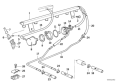 Zawory i przewody instalacji wtryskowej (13_0582) dla BMW 3' E36 M3 Cou ECE