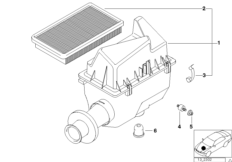 Tłumik szmerów ssania/wkład filtra (13_0423) dla BMW 5' E34 518g Tou ECE