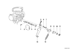 Gaźnik/sterowanie przepustnic (13_0472) dla BMW R65LS ECE