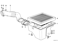 Obud. filtra pow. cz. dol./filtr pow. (13_0516) dla BMW K 75 RT (0565,0573) ECE