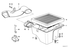 Obud. filtra pow. cz. dol./filtr pow. (13_1388) dla BMW K 1 (0525,0535) ECE