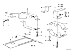 Elementy zawieszenia rur wydech. (18_0018) dla BMW 5' E12 530i Lim USA