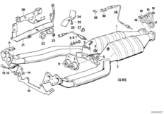 Układ wydechowy z katalizatorem (18_0144) dla BMW 7' E32 750iL Lim USA