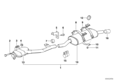 Układ wydechowy tylny (18_0165) dla BMW 3' E30 318i 4-d USA