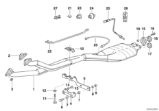 Katalizator/Przednia część tłumika (18_0172) dla BMW 5' E34 525i Lim USA
