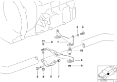 Elementy zawieszenia rur wydech. (18_1131) dla BMW 3' E36 318is Cou ECE