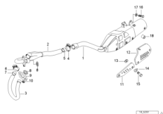 Części układu wydechowego z mocowaniem (18_0287) dla BMW F 650 ST 97 (0163,0168) USA