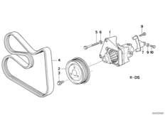 Hydr. układ kier.-pompa łopatk./Mocow. (32_2014) dla BMW 5' E34 525i Lim ECE