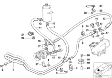 Hydr. układ kier./przewody oleju (32_0064) dla BMW 5' E34 535i Lim ECE