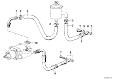 Hydr. układ kier./przewody oleju (32_0088) dla BMW 5' E12 528i Lim ECE