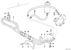 Hydr. układ kier./przewody oleju (32_0132) dla BMW 6' E24 M6 Cou USA