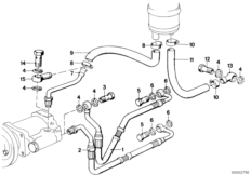 Hydr. układ kier./przewody oleju (32_0218) dla BMW 5' E28 518 Lim ECE