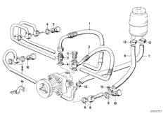 Hydr. układ kier./przewody oleju (32_0220) dla BMW 3' E30 316i 4-d ECE