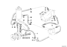 Hydr. układ kier./przewody oleju (32_0243) dla BMW 6' E24 628CSi Cou ECE