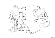 Hydr. układ kier./przewody oleju (32_0246) dla BMW 5' E28 535i Lim JAP