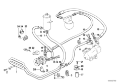 Hydr. układ kier./przewody oleju (32_0271) dla BMW 7' E32 750iL Lim USA