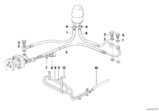Hydr. układ kier./przewody oleju (32_0288) dla BMW 3' E30 324td Tou ECE