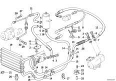 Hydr. układ kier./przewody oleju (32_0655) dla BMW 8' E31 850Ci Cou USA