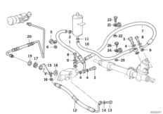 Hydr. układ kier./przewody oleju (32_0670) dla BMW 5' E34 525ix Lim ECE