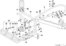 Hydr. układ kier./przewody oleju (32_0712) dla BMW 3' E36 325td Lim ECE