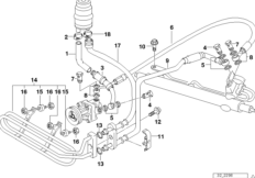 Hydr. układ kier./przewody oleju (32_0714) dla BMW 3' E36 318tds Lim ECE