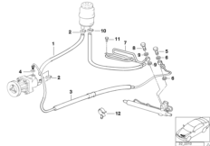 Hydr. układ kier./przewody oleju (32_0726) dla BMW 3' E36 316i Lim ECE