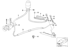 Hydr. układ kier./przewody oleju (32_0727) dla BMW 3' E36 328i Lim ECE