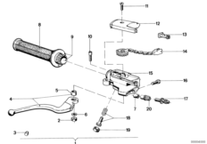 Handle unit, right (32_0755) dla BMW R 75 /7 USA