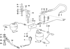Regulacja poziomu/przewody tylne (33_0359) dla BMW 6' E24 M635CSi Cou ECE