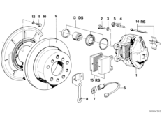 Hamulec tył-okładzina-czujnik (34_0073) dla BMW 7' E23 733i Lim USA