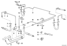 Przewód hamulcowy przedni/tylny/Mocow. (34_0166) dla BMW 5' E34 520i Lim ZA