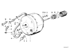 Wspomaganie siły hamowania, podciśn. (34_0265) dla BMW 6' E24 635CSi Cou ECE