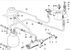 Wspomaganie siły hamowania, hydraul. (34_0370) dla BMW 7' E32 750i Lim ECE