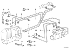 Przewód hamulcowy przedni ABS/ASC+T (34_0391) dla BMW 7' E32 730iL Lim ECE